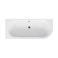 Cada baie asimetrica alba, acril, 150 x 75 cm, orientare stanga, Besco Avita