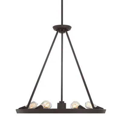 Corp de iluminat suspendat, lustra Uptown Theater Row 6 Light Chandelier – Western Bronze