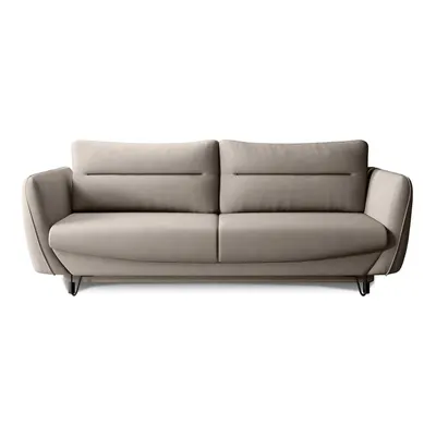 Canapea bej extensibilă/cu spațiu de depozitare cu tapițerie din chenille 236 cm Silva – ELTAP