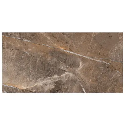 Gresie antiderapanta exterior / interior Alanya Brown 30 x 60 cm mata portelanata tip marmura
