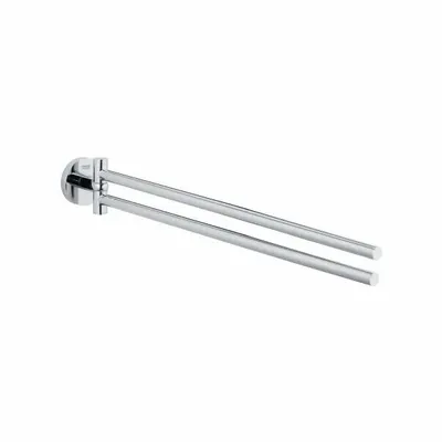 Suport prosop Grohe Essentials 40371001, doua brate pivotante , Crom