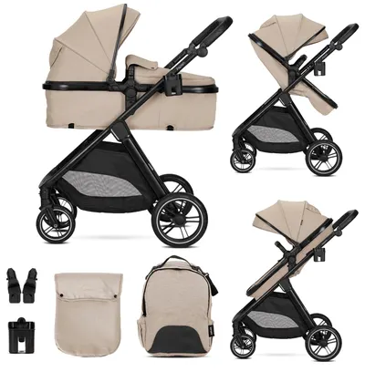 Cărucior pentru bebeluși 2 în 1 Lorelli Premium - Aspen, Cappuccino