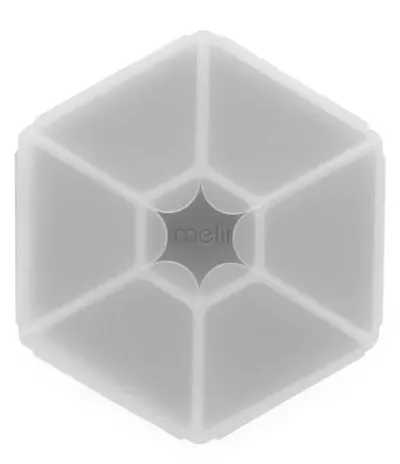 Cutie hexagonală pentru gustări Melii - cu 6 compartimente, gri