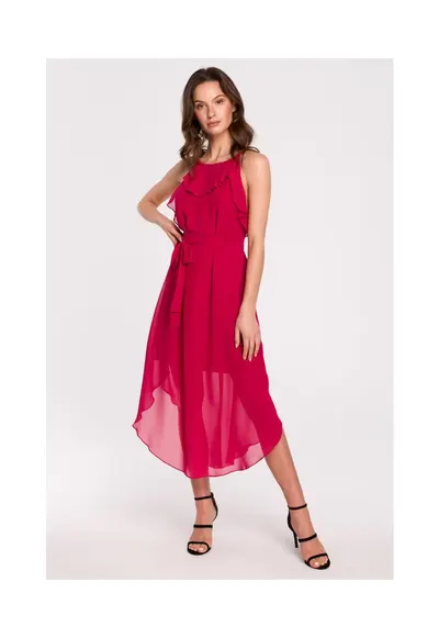 Rochie Dama - Poliester/Bumbac - Fucsia
