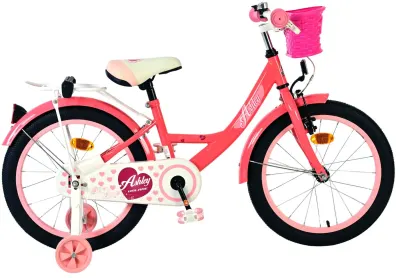 Bicicleta pentru fete Ashley, 18 inch, culoare roz, frana de mana + contra
