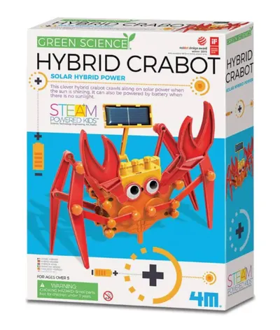 Kit constructie crab robot hibrid, 4M, Stiinta verde