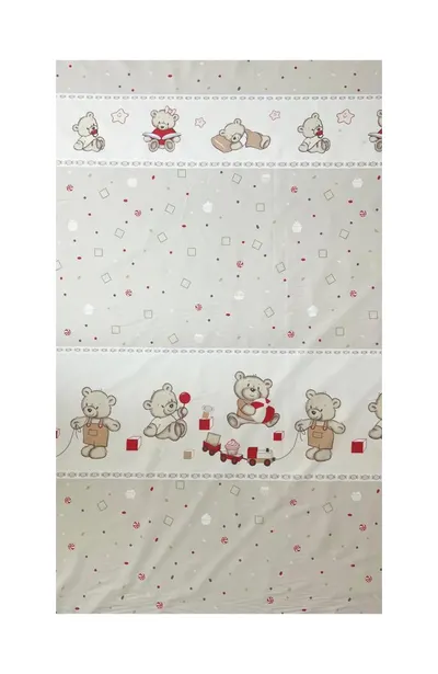 Lenjerie din bumbac cu 4 piese pentru saltea 140x70 cm Beberoyal BearsToys Bej