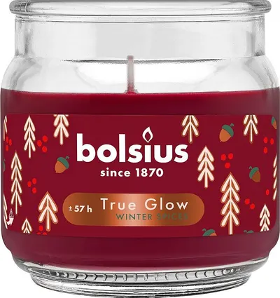Lumânare parfumată Bolsius True Glow - Winter Spices, 57 h