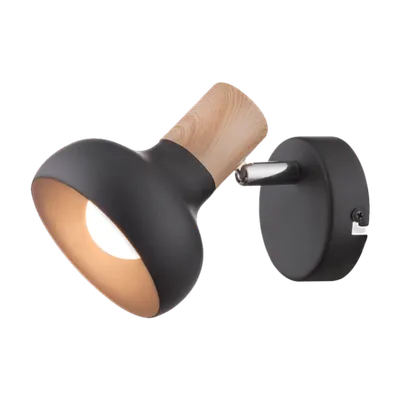 Aplica de Perete Neagra Addy 1xe14 Alb/lemn