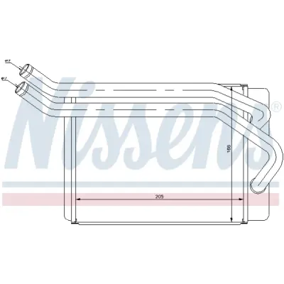 Schimbator caldura, incalzire habitaclu NISSENS 77614