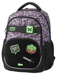 Ghiozdan școlar Play Etron - Minecraft, cu 3 compartimente
