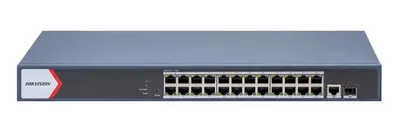 Switch PoE Hikvision SWITCH 24+2 GIGABIT POE: 24 × Gigabit PoE port,1 × Gigabit RJ45 port,1 × Gigabit fiber optical port, standa