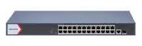 Switch PoE Hikvision SWITCH 24+2 GIGABIT POE: 24 × Gigabit PoE port,1 × Gigabit RJ45 port,1 × Gigabit fiber optical port, standa