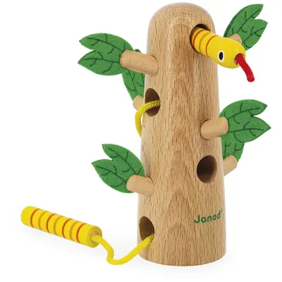 Janod Tropik Tropical Lace-Up Tree jucărie cu activități 18m+ 1 buc