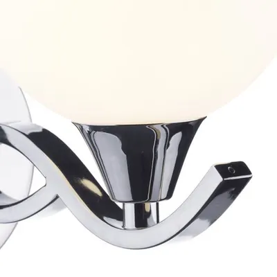 Aplica Aruba Wall Light Polished Chrome Opal Glass
