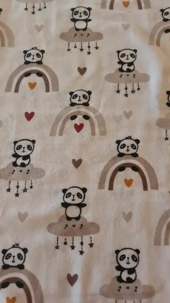 Scutec multifunctional din finet Kreis 65x90 cm Panda crem