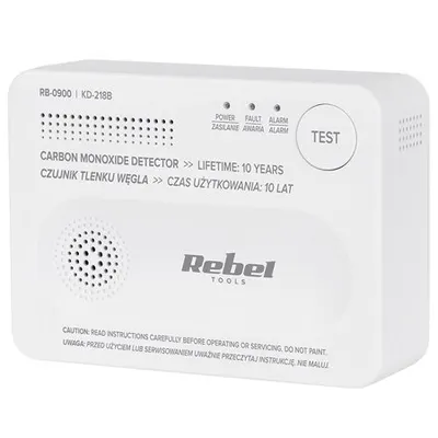 Detector Senzor Monoxid De Carbon Rebel RB-0900, functionare cu 3x baterii AA