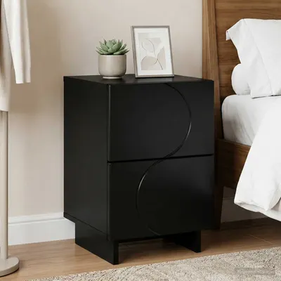vidaXL Dulap de noapte Negru 33,5 x 34,5 x 50 cm Lemn prelucrat