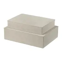 Cutii de depozitare bej 2 buc. din piele artificială cu capac 40x30x11 cm Sahla – Blomus