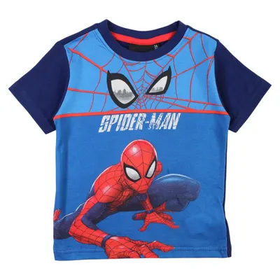 Tricou copii 100% bumbac, albastru, Happy Days, Spiderman