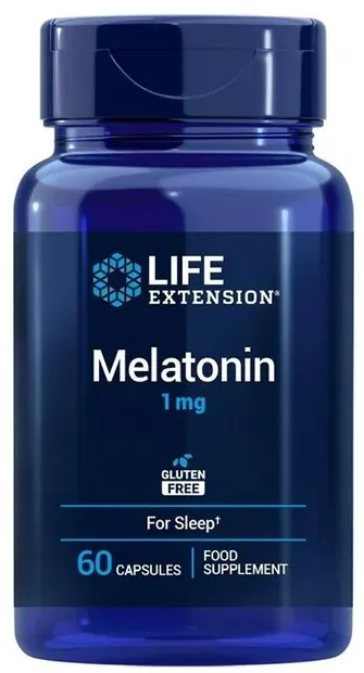 Melatonină, 1 mg, 60 capsule, Life Extension