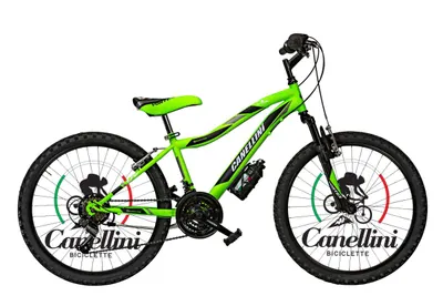 Bicicletă pentru băieți Canellini VORTEX 24" - Verde/Negru
