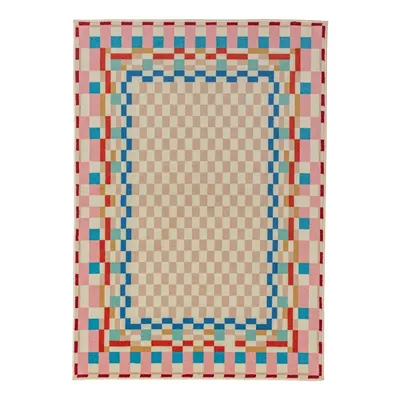 Covor din amestesc de lână 140x200 cm Checkered Border – Flair Rugs