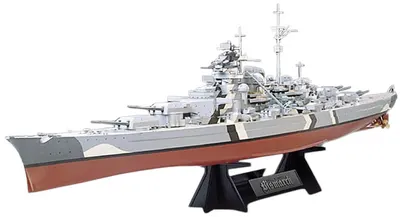 Model de asamblare TAMIYA Militari: Nave - Cuirasatul german Bismarck (TAM78013)