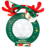 Cutie Crăciun rotundă cu glob transparent (set 25 buc) - Verde