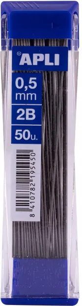 Grafit pentru creion automat Apli - 2B, 0.5 mm, 50 bucăți