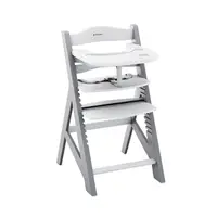 Scaun de masa copii multifunctional 4-in-1 Tulano Morsel 40 GreyWhite structura din lemn rezistent,11 nivele de inaltime ,tavita dubla,recomandat 6luni-12 ani,greutate admisa 40 kg
