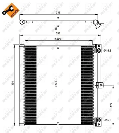Radiator AC condensator potrivit PORSCHE 911, 911 TARGA, BOXSTER, BOXSTER SPYDER, CAYMAN 2.7 3.4 3.8 12.11