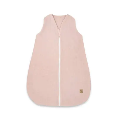 Sac de dormit, Qmini, Cu fermoar, Pentru bebelusi, De iarna, Din muselina dubla, 70 cm, Material certificat Oeko Tex Standard 100, Powder Pink