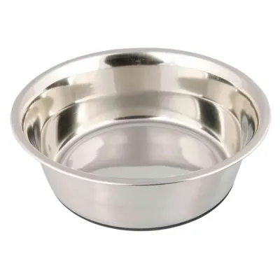 TRIXIE Stainless Steel, castron câini, rotund, antiderapant, inox, argintiu, S-M(1l, ⌀17cm)