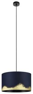 Pendul Eglo - Casuarita, E27, Ø38 cm, negru/albastru închis/auriu