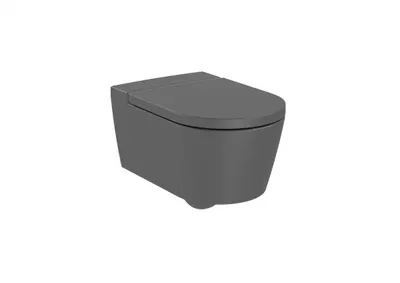 Vas WC Roca Inspira Round A346527640, suspendat, Rimless, fara capac, Antracit mat