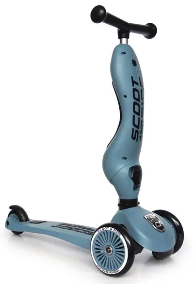 Trotinetă și bicicletă de echilibru 2 în 1 Scoot&Ride - Highwaykick, albastru de oțel