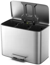 Coș triplu pentru colectare separată Inter Ceramic - ICA 8437, 3x11.5 l, argintiu