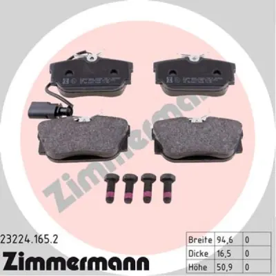 Set placute frana, frana disc ZIMMERMANN 23224.165.2