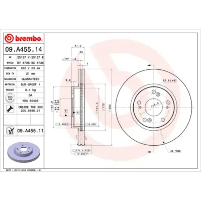 Disc frana BREMBO 09.A455.11