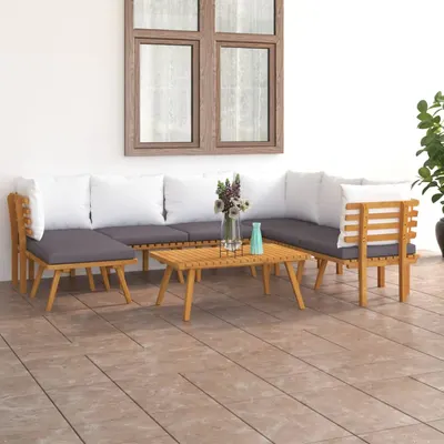 Gossi set mobilier de gradina cu perne, 8 piese, lemn masiv acacia