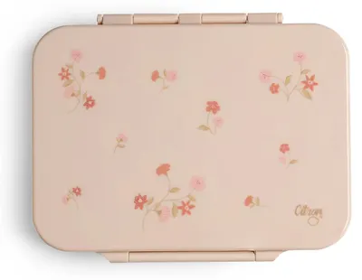 Caserola pranz din tritan cu 4 compartimente, Citron, Flori