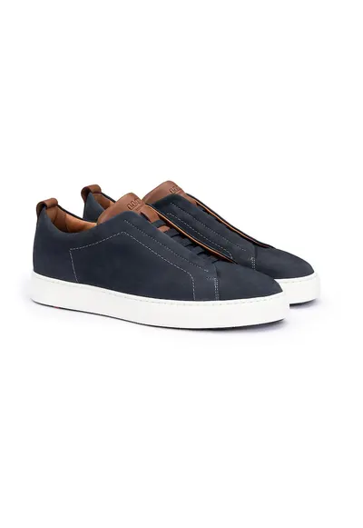 Pantofi sport MAURICE - piele - Albastru inchis
