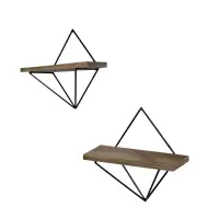 Raft suspendat WR046, nuc + negru, 30x14x30 cm