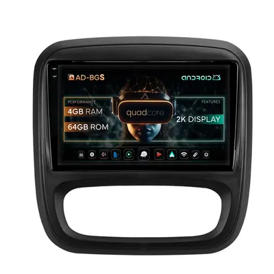 Navigatie 2K Opel Vivaro Renault Trafic Fiat Talento (2014-2017), Android, S-Quadcore 4GB RAM + 64GB ROM, 9.5 Inch - AD-BGS90042K+AD-BGRKIT389