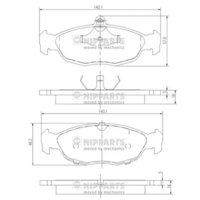 Set placute frana, frana disc NIPPARTS J3600901