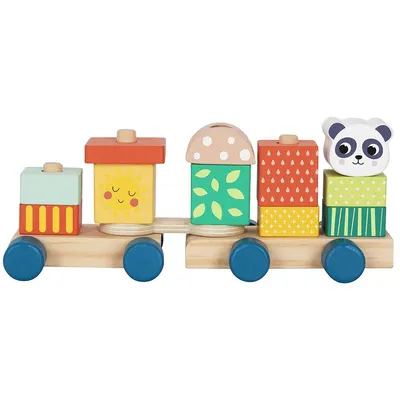 Trenuleț educațional din lemn Hi Pando - Panda