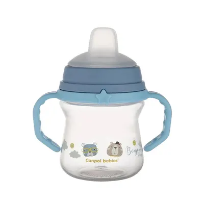 Canita cu duza moale din silicon Canpol Bonjour Paris 150 ml Albastru