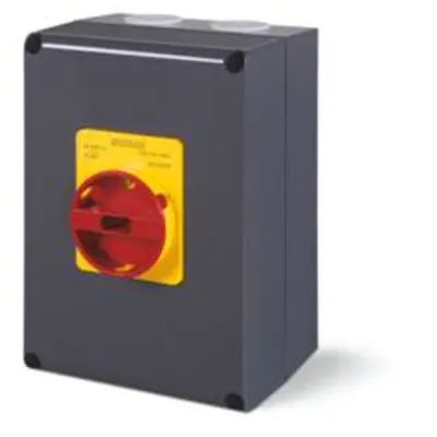 Intrerupator separatorn63A 2P IP65 150x210x107mm II 2D EMERGENCY YELLOW/RED