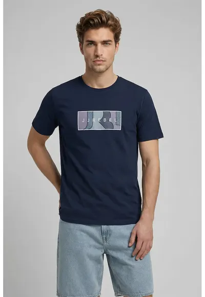 Tricou din bumbac Thomas - Bleumarin